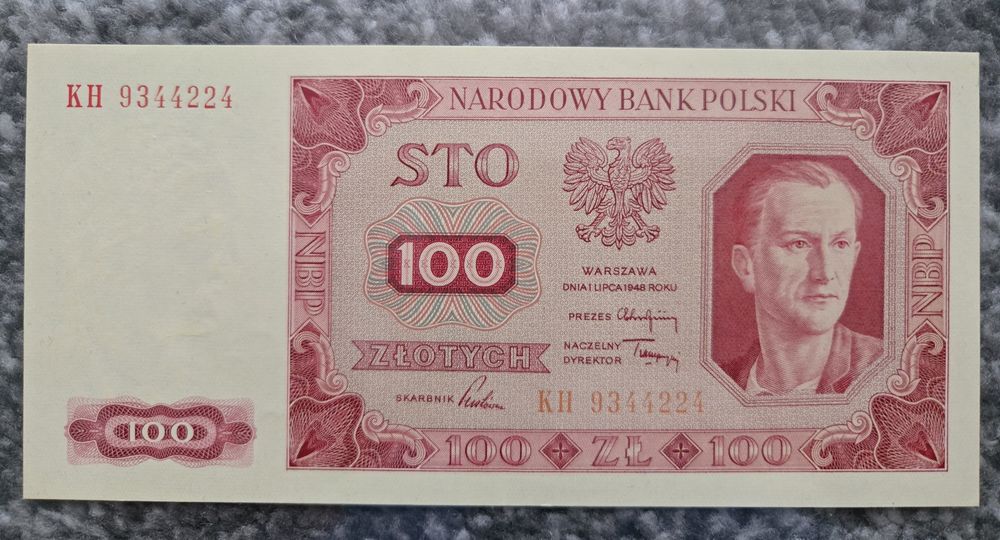 Banknot 100 zł 1948 Seria KH Stan I Idealny PRL Rzadki