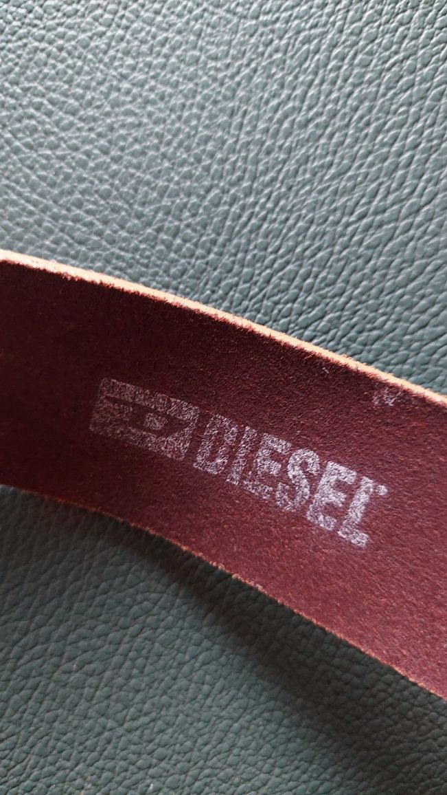 Diesel markowy pasek skóra licowa natur made in Italy