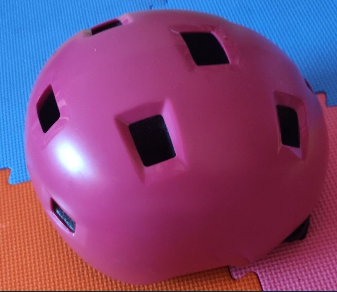Conjunto Capacete mais Proteções de criança Rosa oxelo