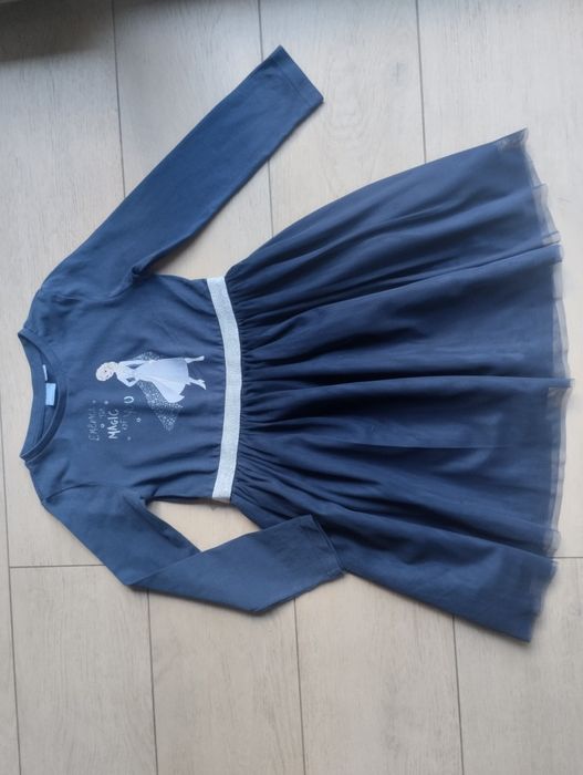 Sukienka Elsa Kraina lodu Frozen r. 128-134 cm granatowa