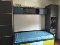 Quarto solteiro com colchão