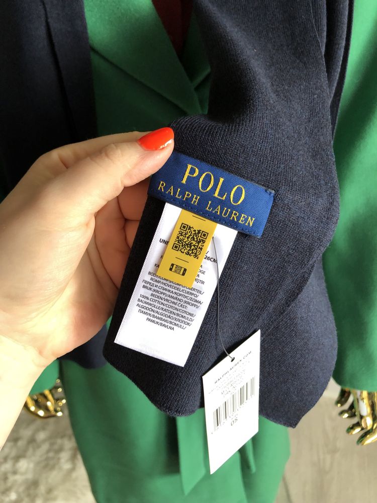 Polo ralph lauren szal bawełniany uniseks unisex granatowy szal