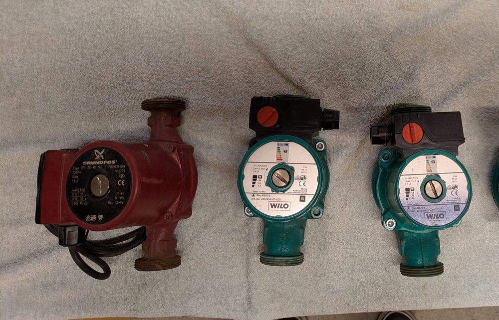 Pompy obiegowe WILO, GRUNDFOS.