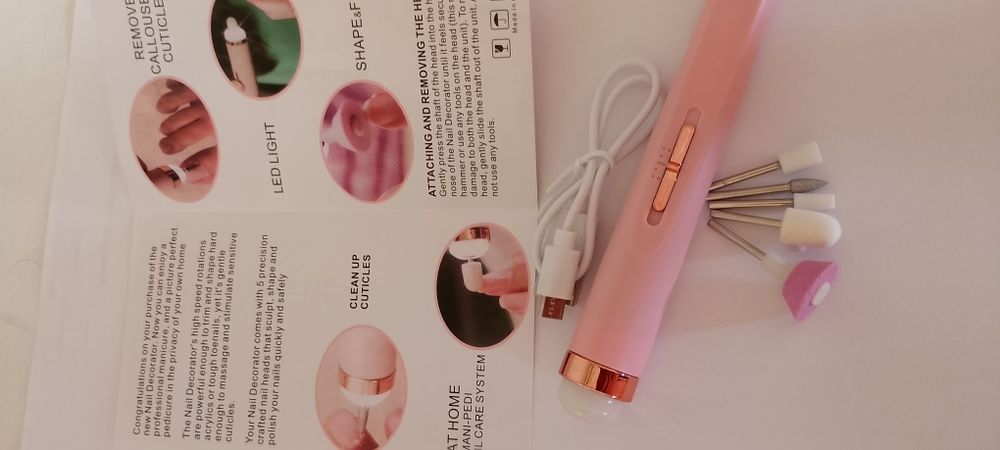 Frezarka szlifierka do paznokci USB + 5 frezow