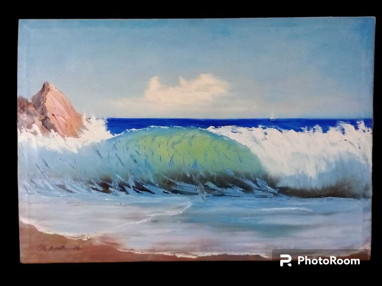 Картина "Морской пейзаж ", масло, 66,3#45,5 см.