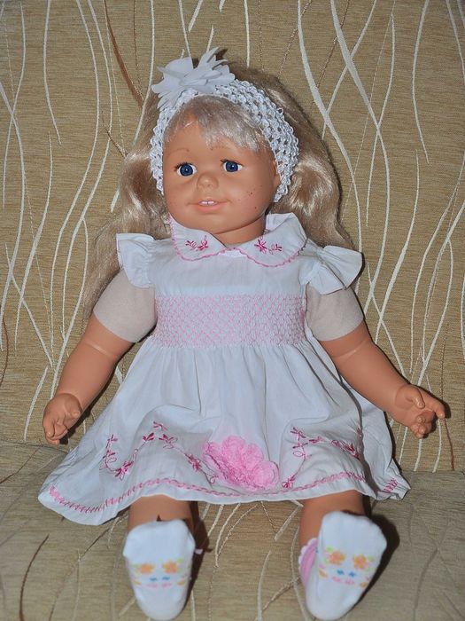 SMOBY - Duża Śliczna Lalka Blondynka 60 cm + 3 komplety ubranek