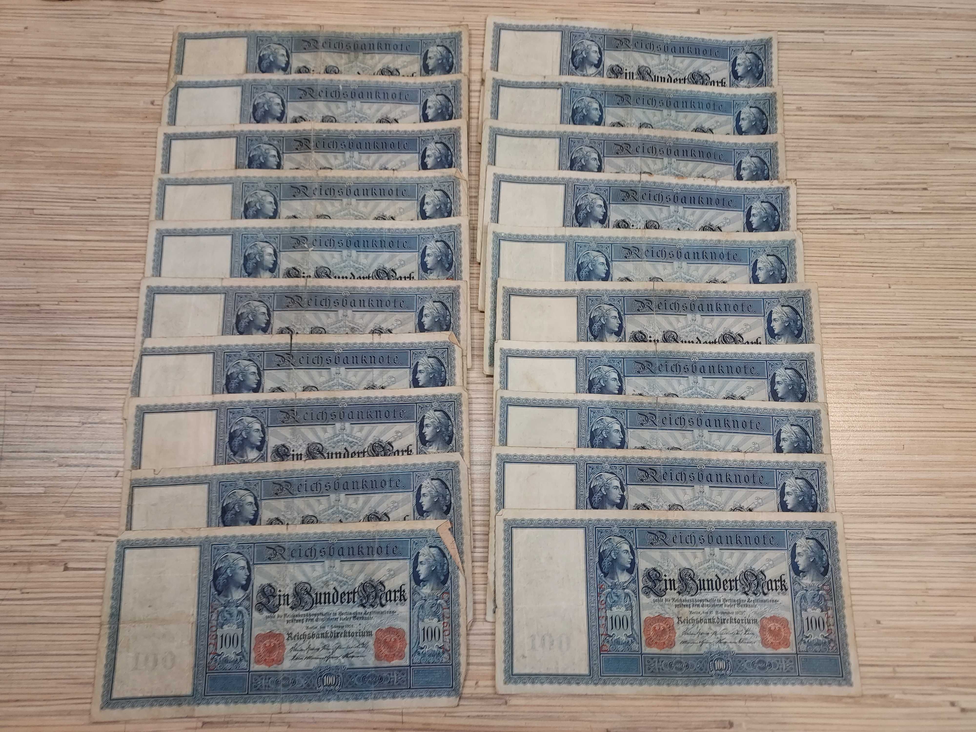 100 Marek  banknoty z 1908 roku