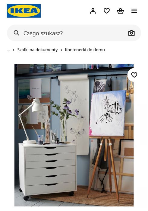 Komoda na kółkach ALEX Ikea biała