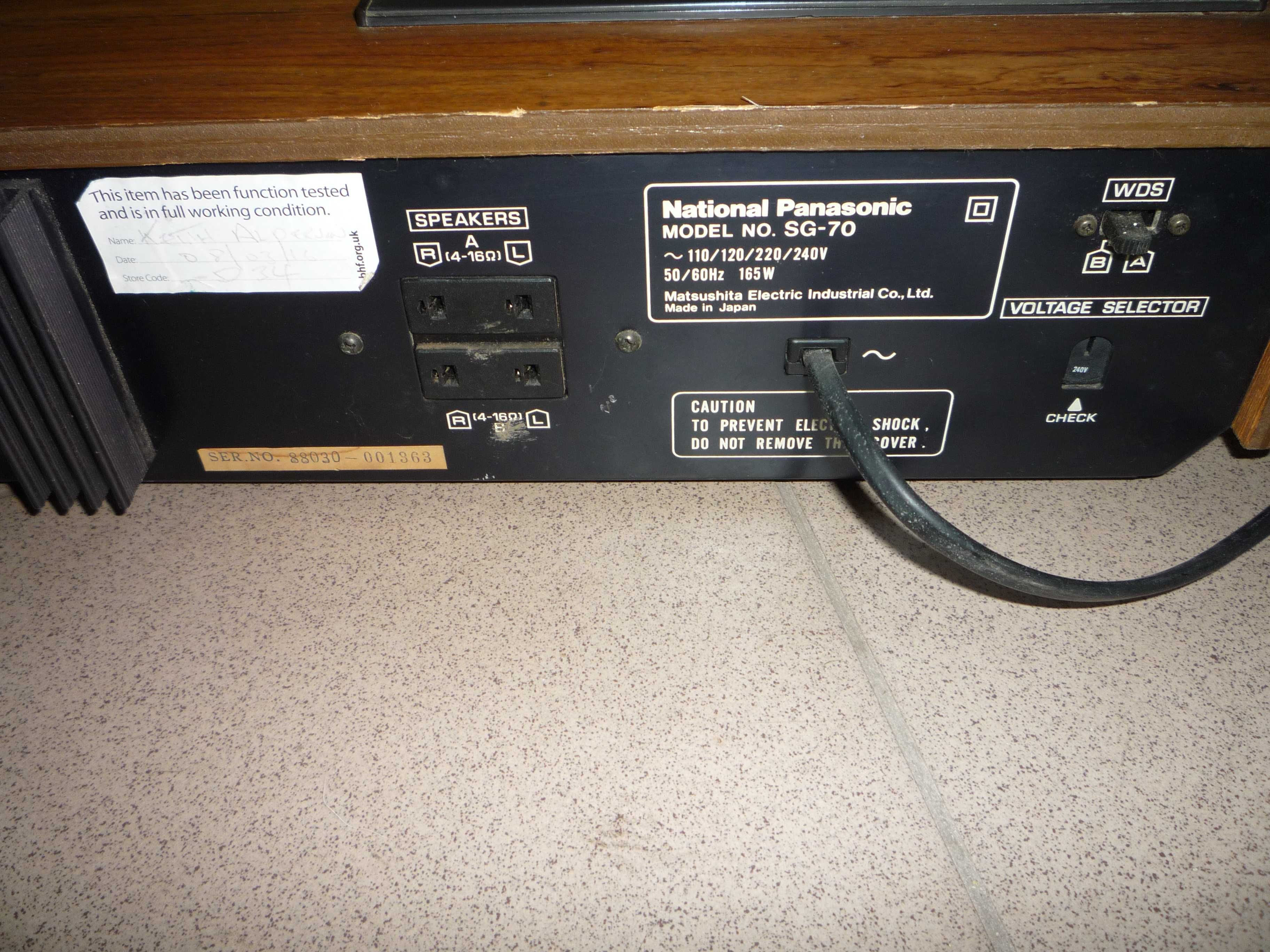 Amplituner PANASONIC SG-70 z magnetofonem RETRO made in Japan