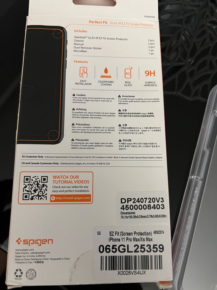 Szkło hartowane 1 szt. EZ fit Spigen 11pro max XS max