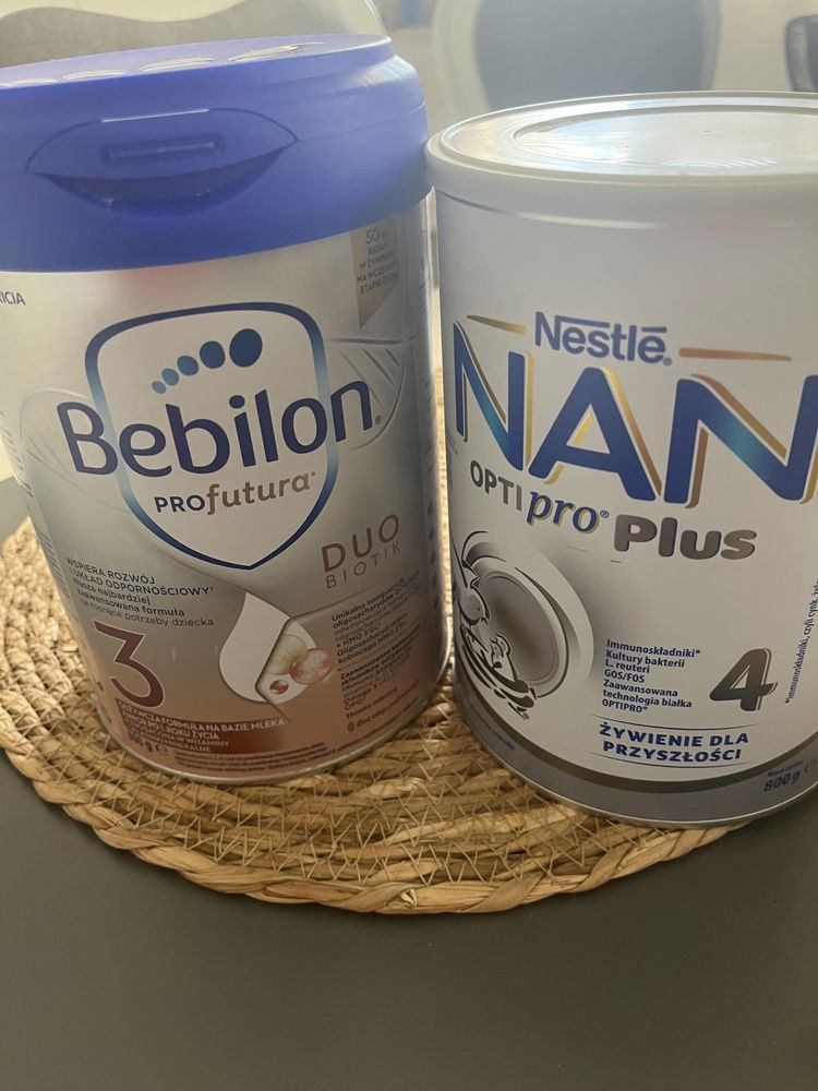 Mleko modyfikowane Bebilon 3 i Nan 4