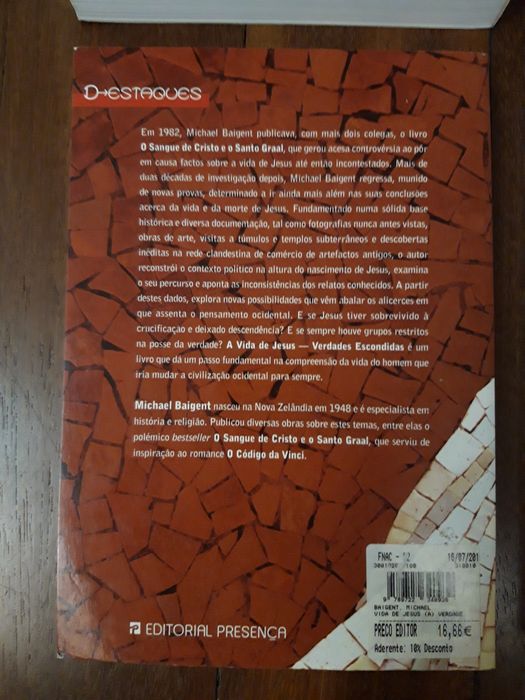 4 livros sobre religião: Dawkins, Baigent, Vidal, António Losa