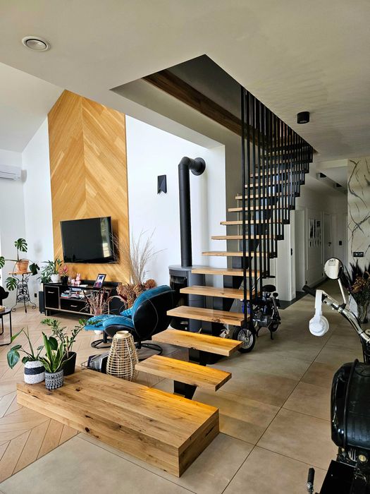 nowoczesne schody metalowe, konstrukcja stalowa