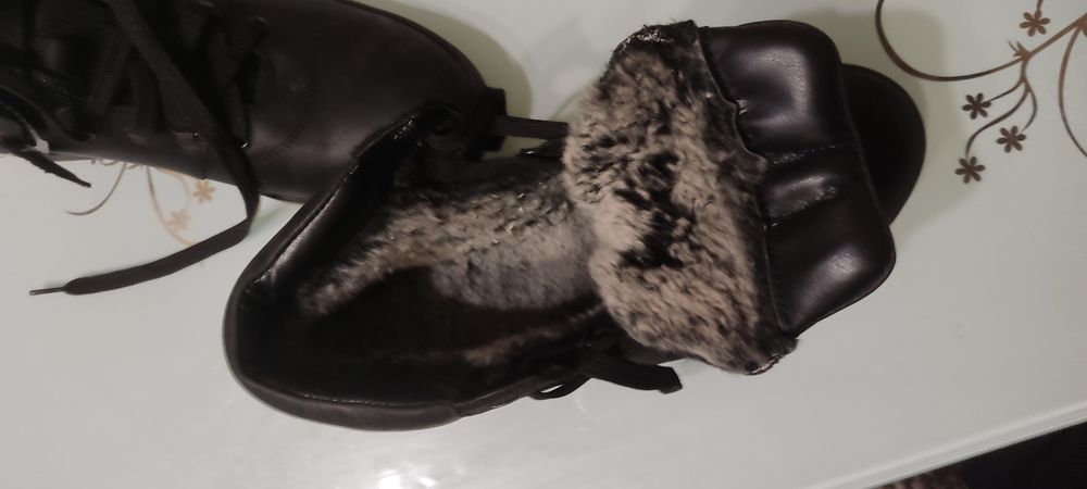 Чоловічі зимові шкіряні черевики. Мужские зимние ботинки.