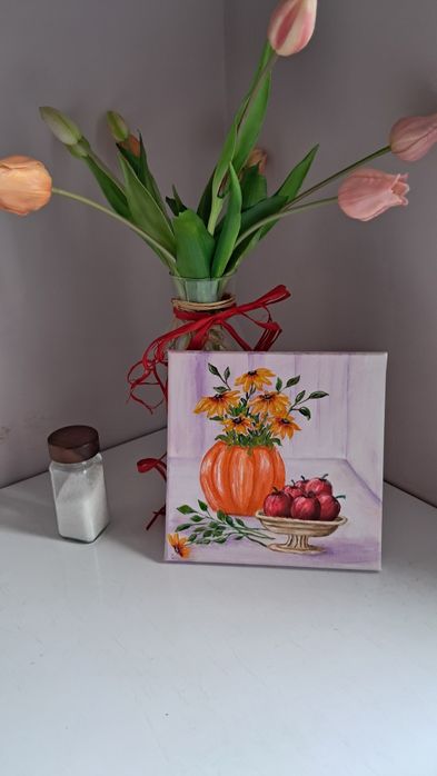 Maluję obrazy akrylem na papierze i płótnie