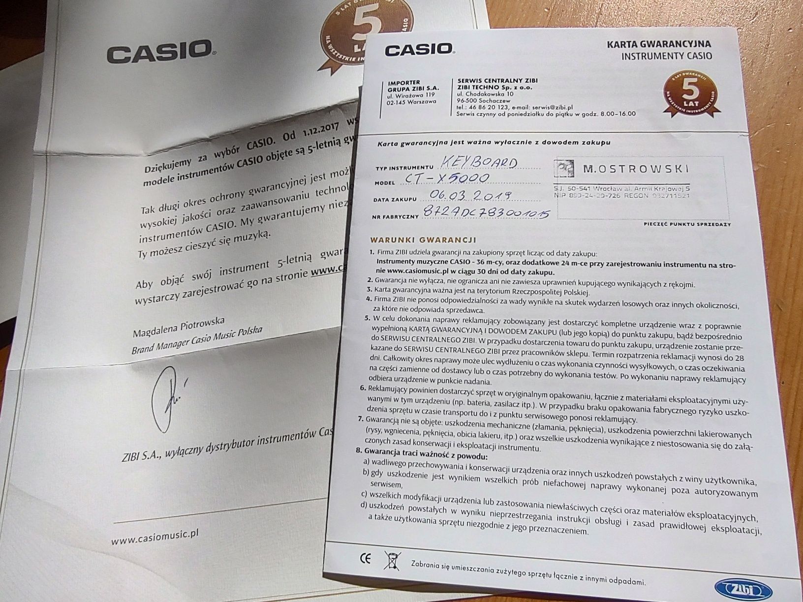 Casio ctx 5000 Keyboard+ statyw + pokrowiec