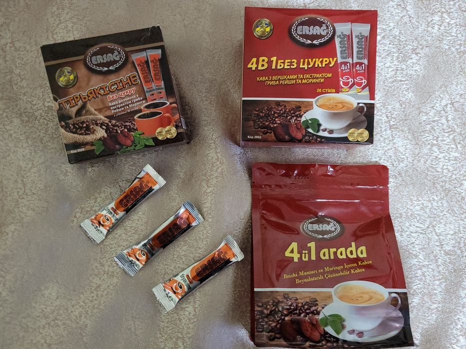 Кава Ersag з вершками та екстрактом гриба рейши і моринги 4 в 1