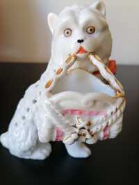 Paliteiro em porcelana em forma de gato