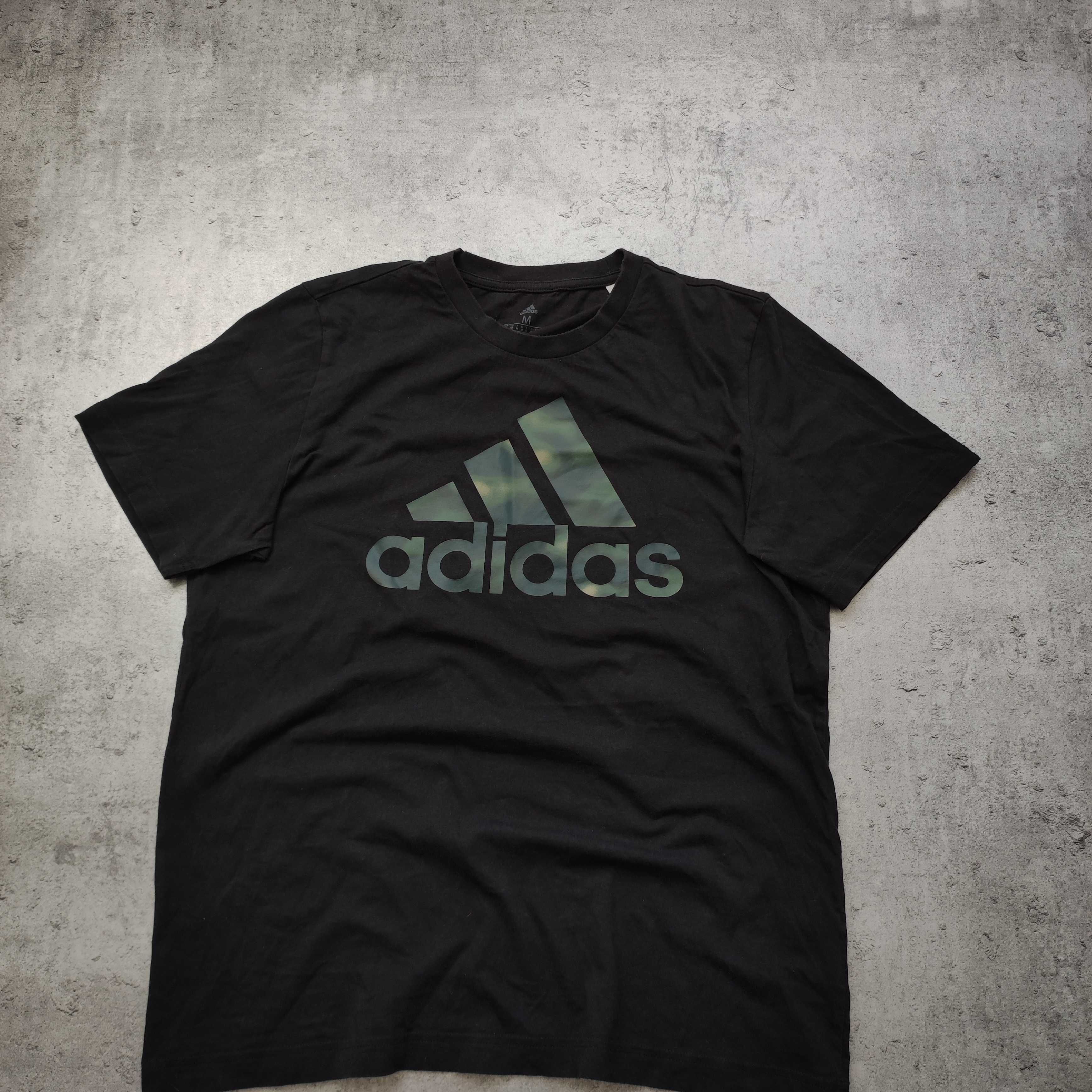 MĘSKA Koszulka Bawełna Duże Logo Nadruk Clima Adidas Sport Codzienna