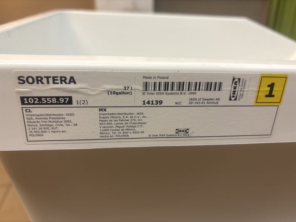 Pojemniki Ikea sortera 37 l
