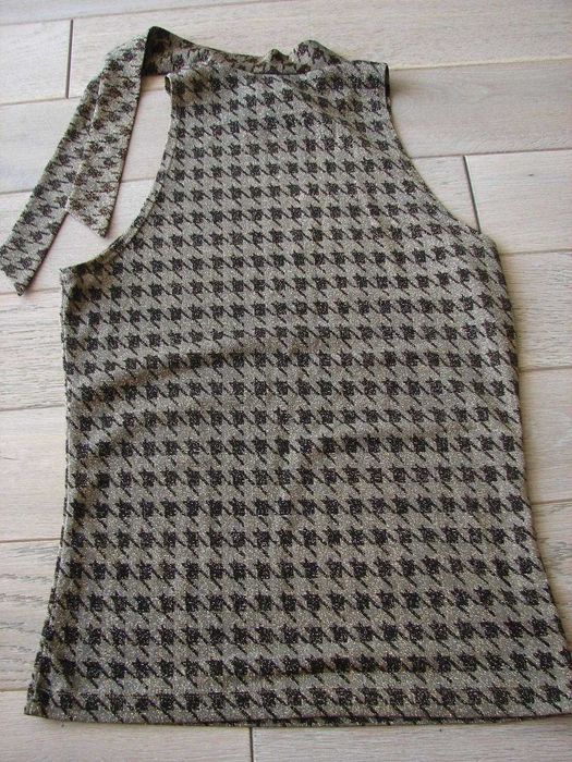 Elegancka Złota Bluzka Top gołe ramiona S