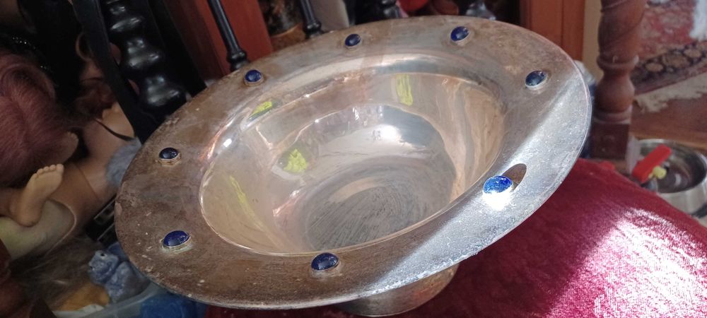 posrebrzane nie sygnowane zabytkowe 3 misy indyjskie za 150z opis