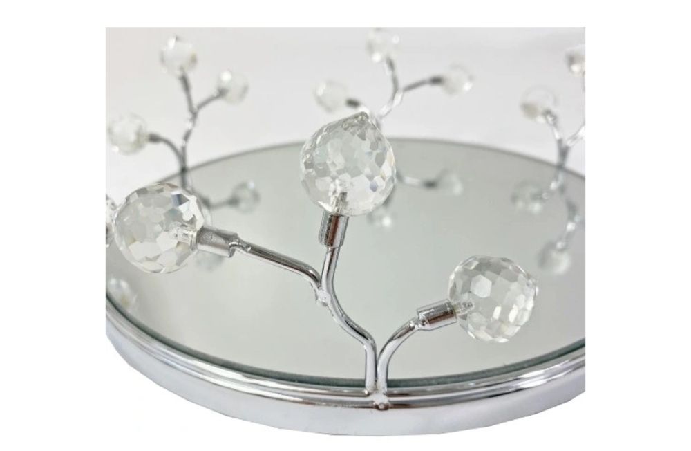 Taca lustrzana tacka srebrna okrągła 25 cm