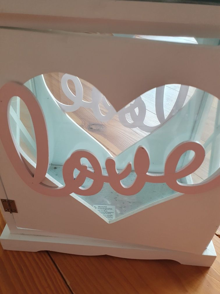 Drewniany lampion domek LOVE z Home&you