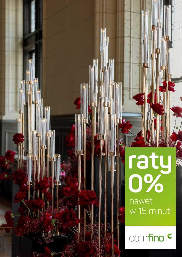 Świecznik złoty centralny 8 ramienny 125 cm dekoracje glamour wesele