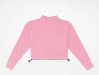 Camisola polar curta rosa *nova*