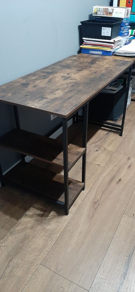 Biurko rustykalne industrialne loftowe z polkami