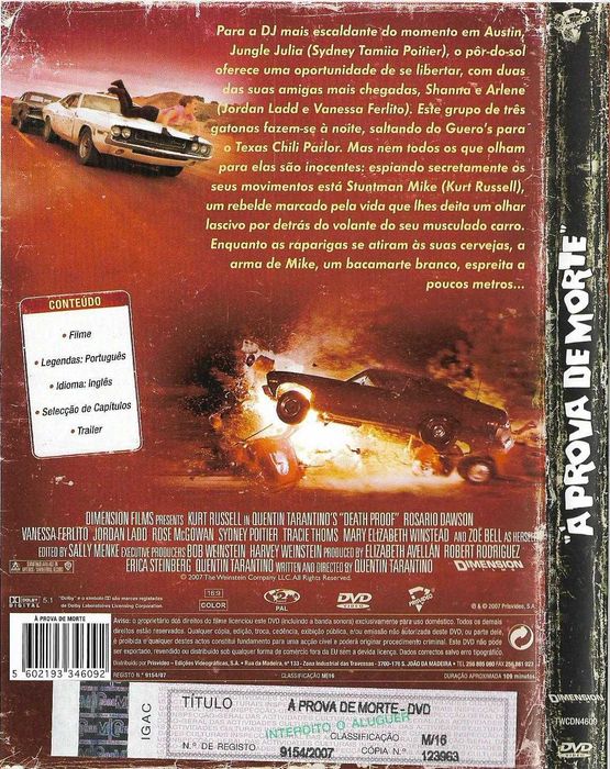 À Prova de Morte - - - (Tarantino) - - - Filme - - - - - DVD