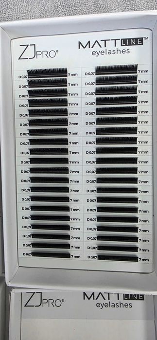 Rzęsy ZJpro matt line Skręt D, grubość 0,07 czrne