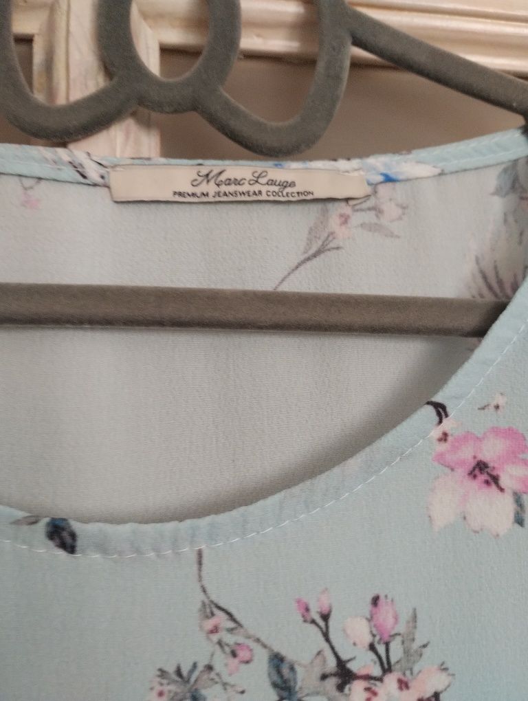 Bluzka koszula niebieska Marc Lauge M- L,  40-42 oversize żurawie