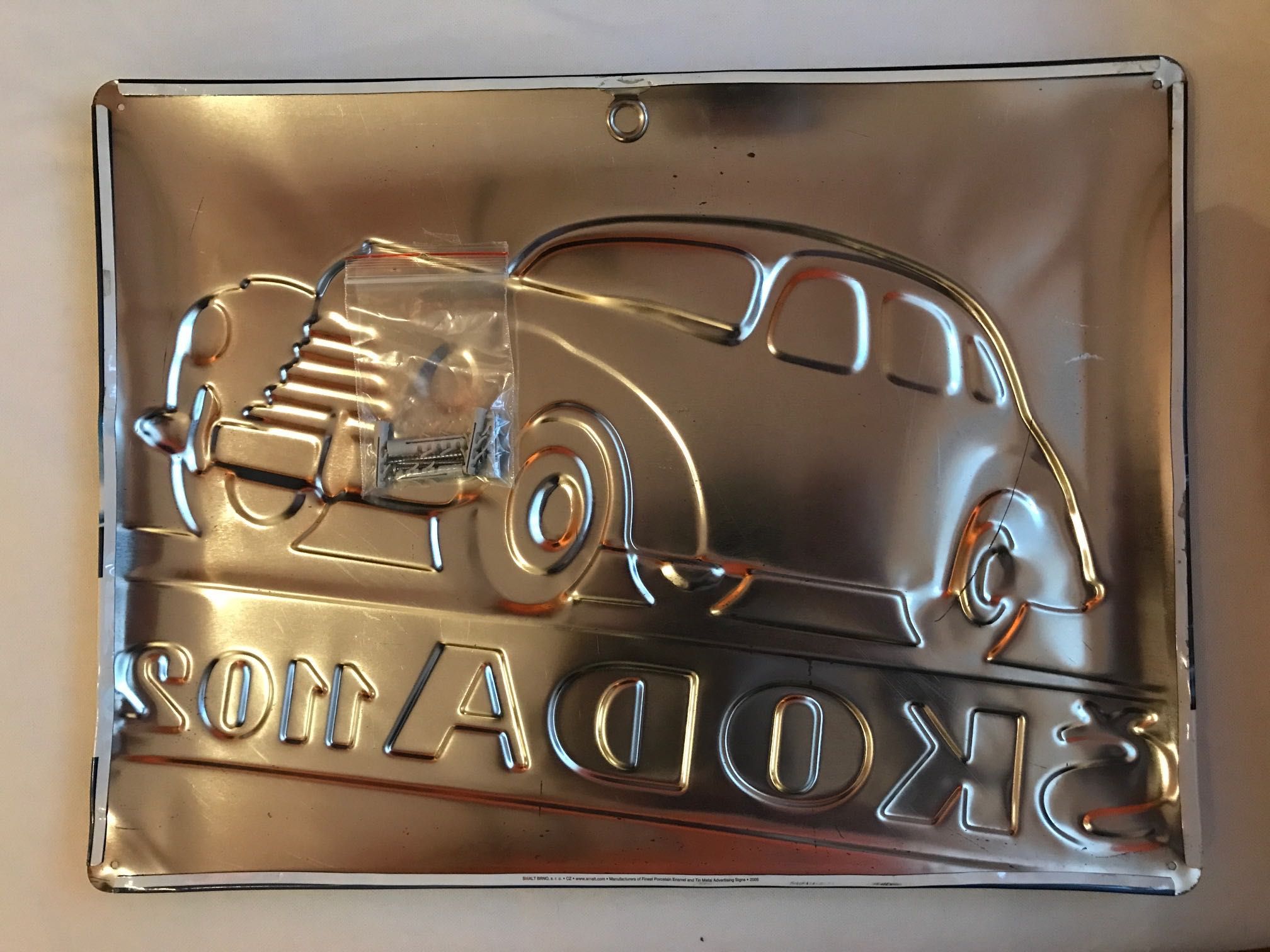 Skoda 1102 Roadster 1951 (placa de chapa 40x30cms) Novo