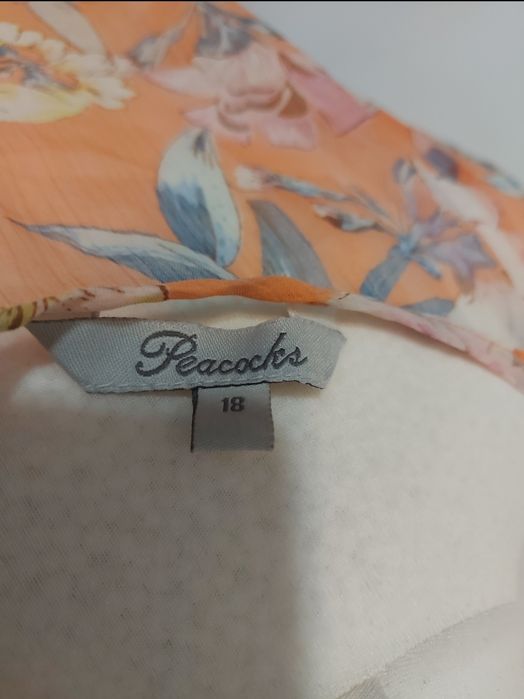 Lekka Przewiewna bluzka damska z dłuższymi bokami Peacocks 46 XXXL