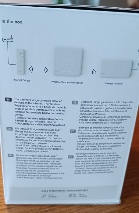 Zestaw startowy tado° V3+ (bezprzewodowy termostat, mostek, odbiornik)