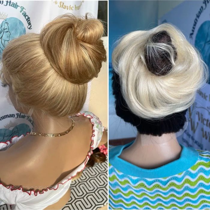 Натуральный шиньон резинка бублик пучок славянские прямые волосы