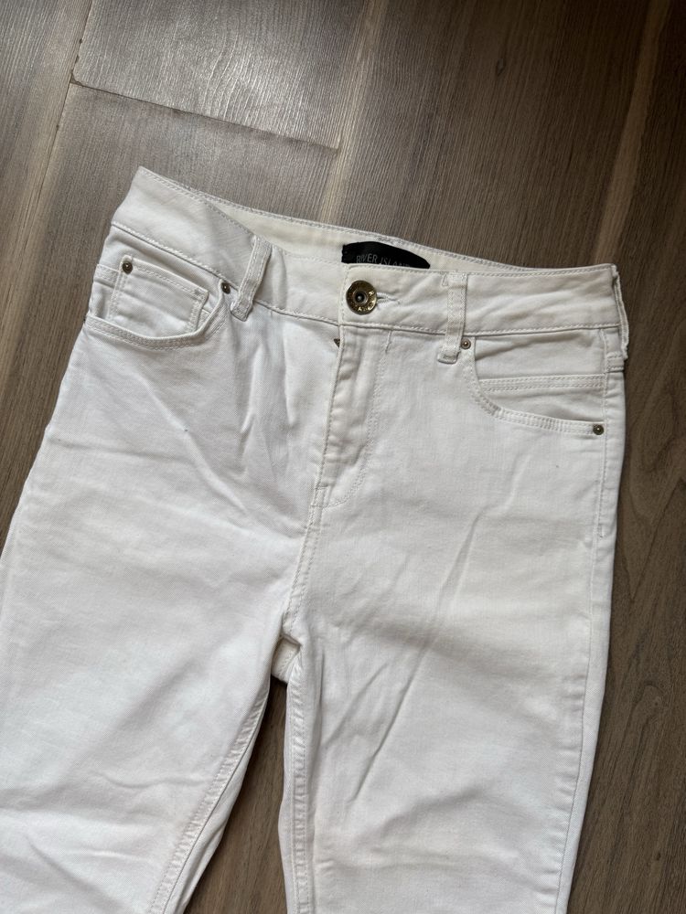 Białe jeansy r. 38(M) wysoki stan
