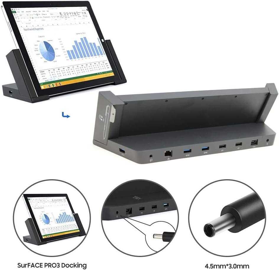 Carregador para Microsoft Surface Pro 3 Docking Station