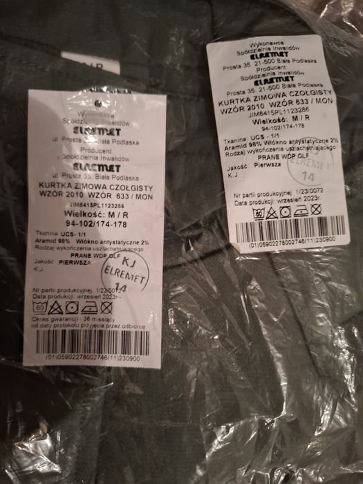 Kurtka zimowa czołgisty 633/mon.Nowa M/R