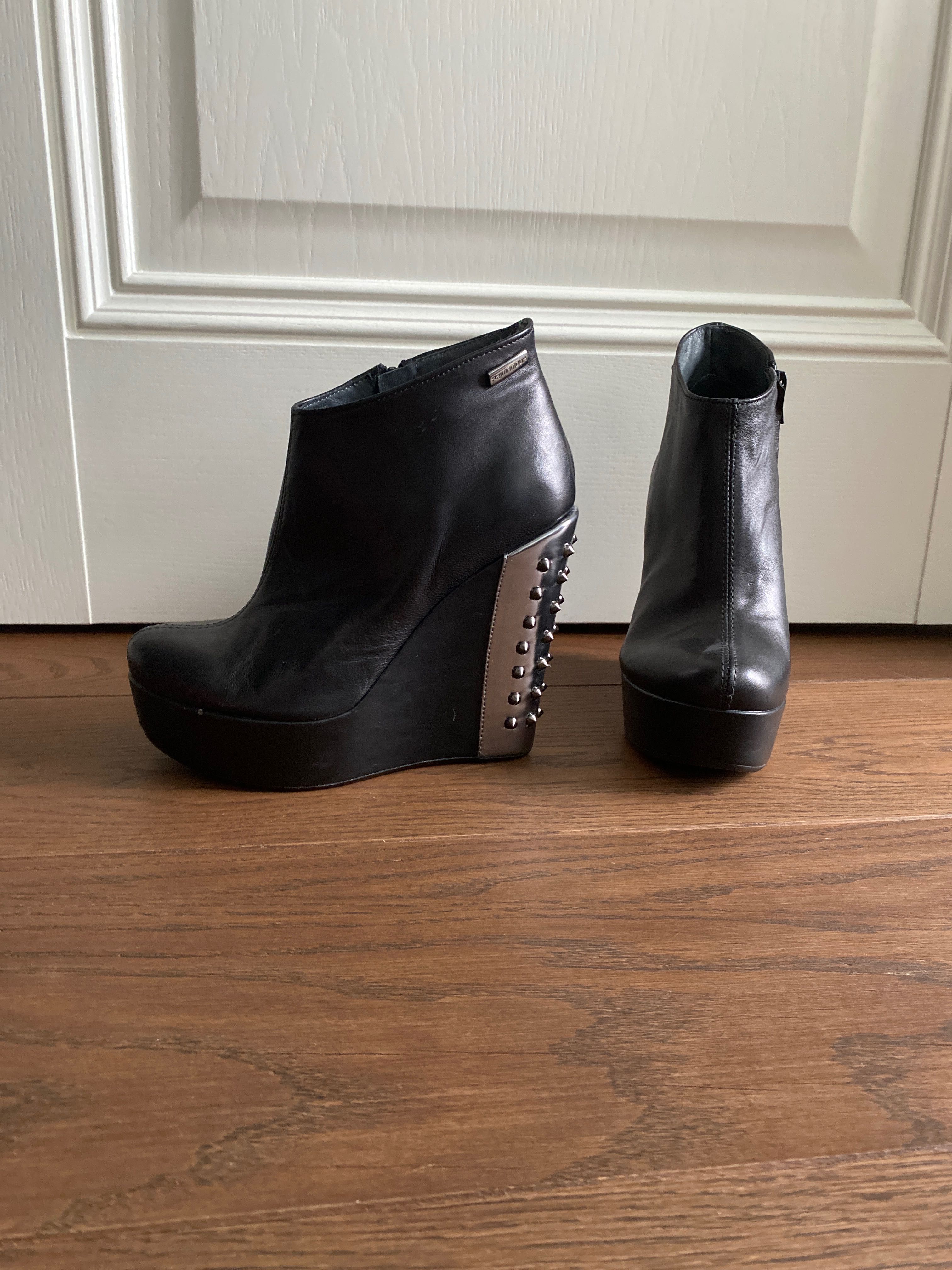Skórzane rockowe botki Prima Moda