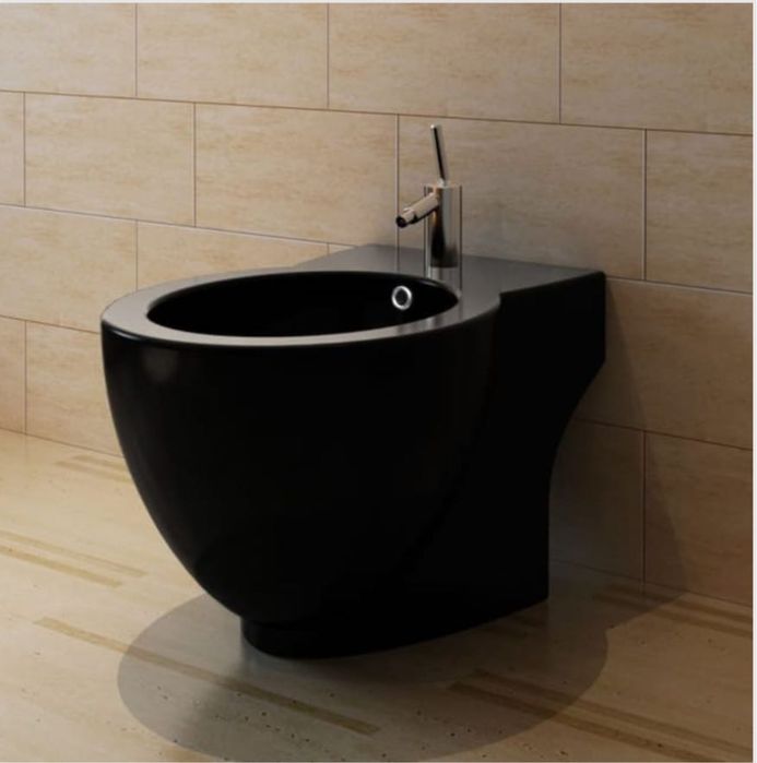 Bidé cerâmico redondo preto