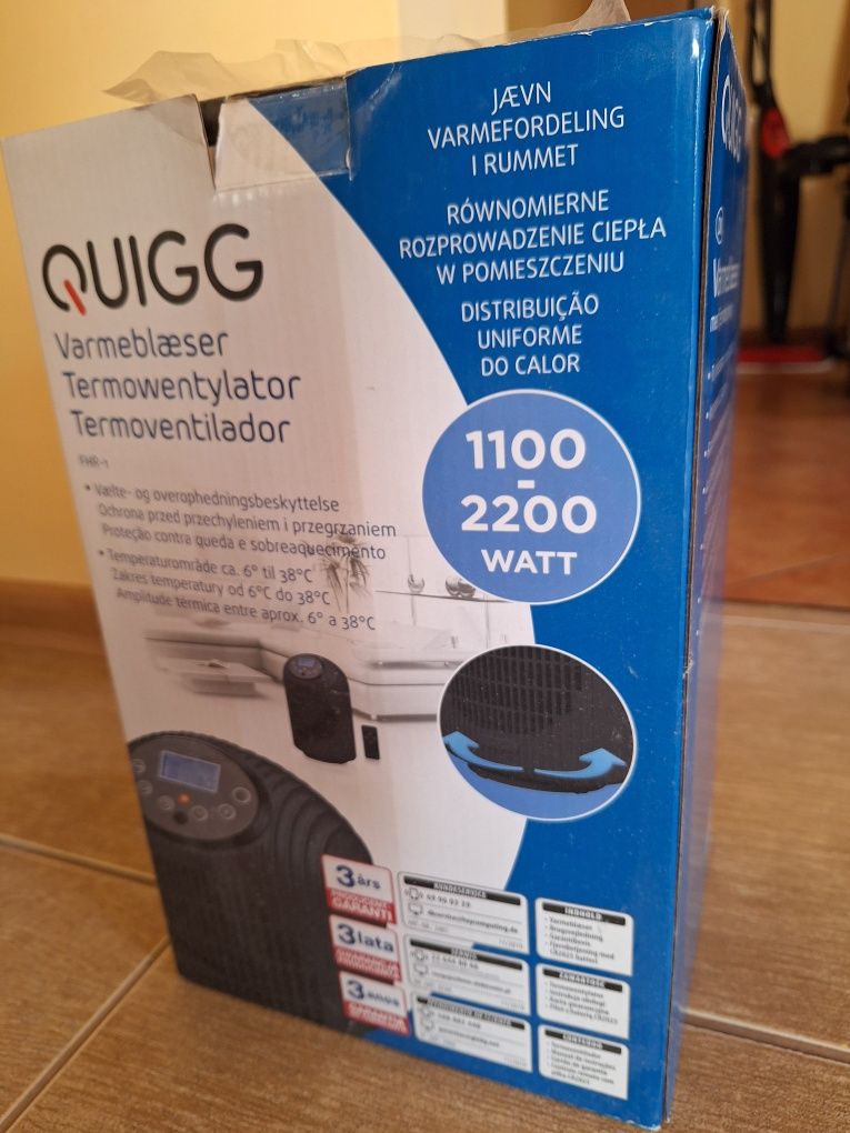 Termowentylator QUIGG farelka z pilotem