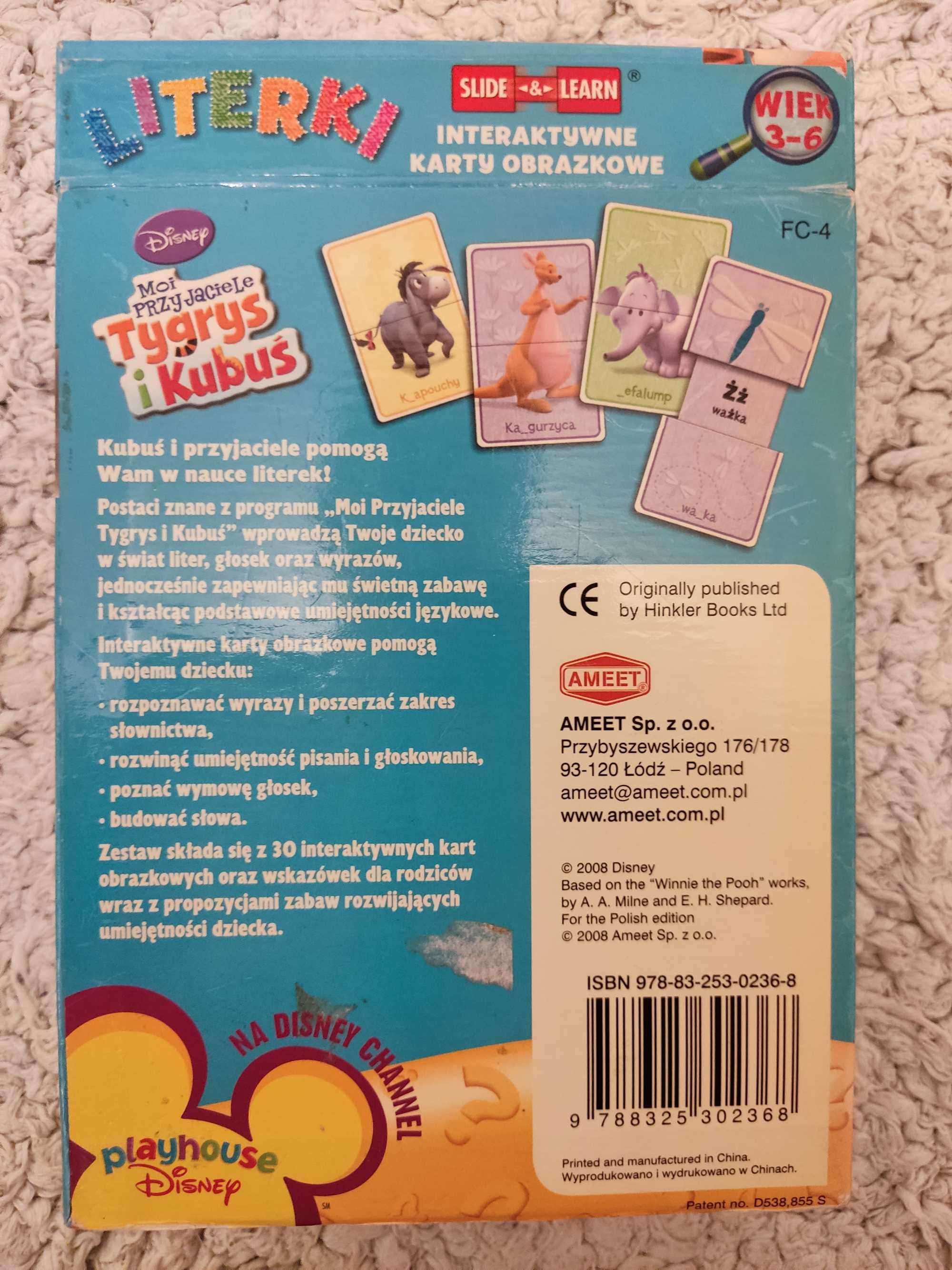 Disney Kubuś i przyjaciele Literki interaktywne karty 3-6 lat.