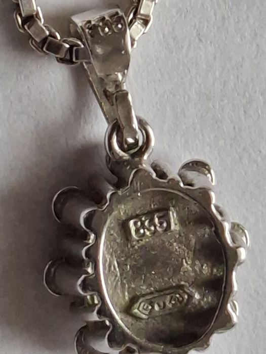 Srebrna zawieszka koral srebro wisior komplet łańcuszek