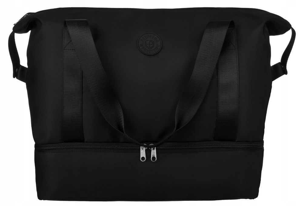 Torba podróżna składana lekka wytrzymała uchwytem na walizke czarna