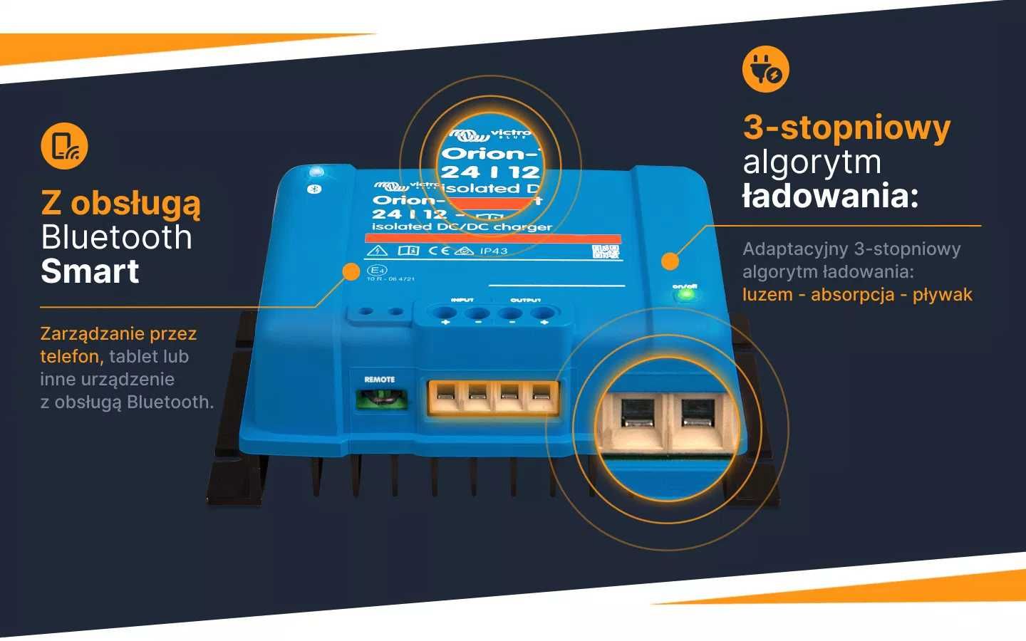 Izolowana ładowarka Orion-Tr Smart 24/12-30A DC-DC