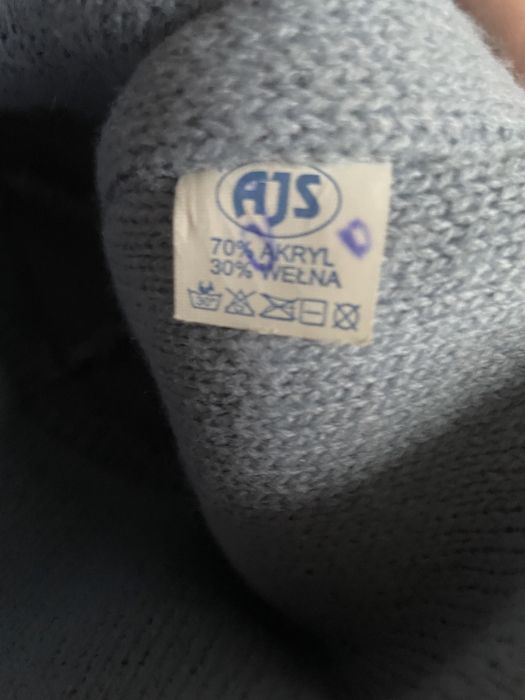 Wełniana czapka męska niebieska Ajs   uniwersalny