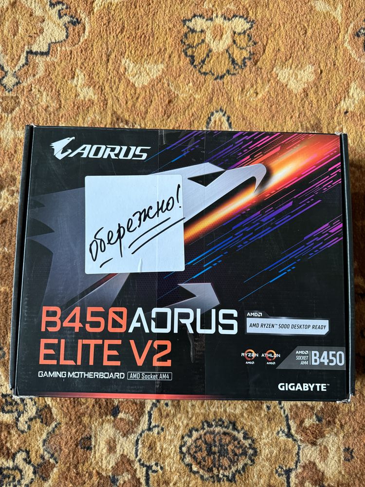 Материнська плата GIGABYTE B450 AORUS ELITE V2 AM4